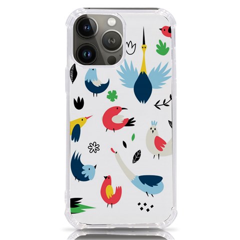 Vector Set Isolates With Cute Birds Scandinavian Style iPhone 13 Pro Max TPU UV Print Case from ArtsNow.com Front