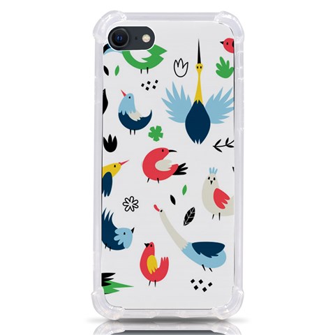 Vector Set Isolates With Cute Birds Scandinavian Style iPhone SE from ArtsNow.com Front