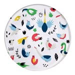 Vector Set Isolates With Cute Birds Scandinavian Style Round Glass Fridge Magnet (4 pack)