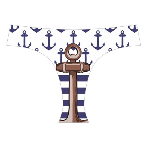 Anchor Background Design Cross Back Hipster Bikini Set from ArtsNow.com Front Under
