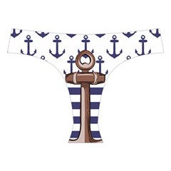 Anchor Background Design Cross Back Hipster Bikini Set from ArtsNow.com Front Under