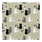 Cute Cat Seamless Pattern Banner and Sign 3  x 3 