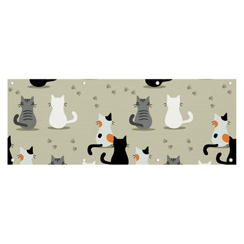 Cute Cat Seamless Pattern Banner and Sign 8  x 3  from ArtsNow.com Front