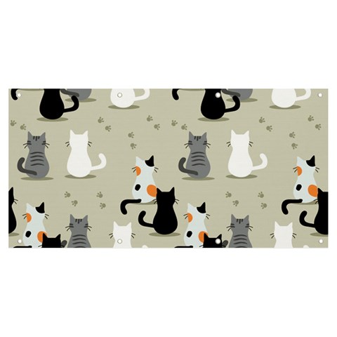 Cute Cat Seamless Pattern Banner and Sign 8  x 4  from ArtsNow.com Front
