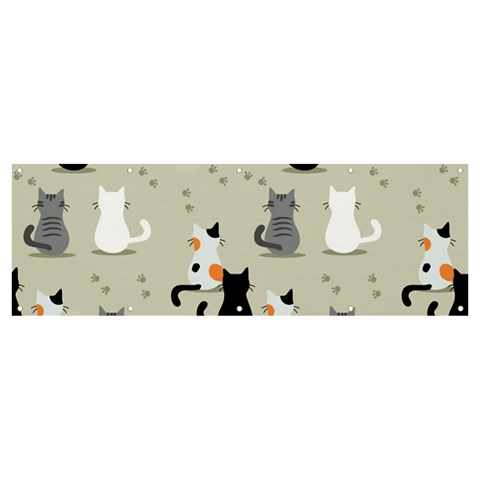 Cute Cat Seamless Pattern Banner and Sign 12  x 4  from ArtsNow.com Front