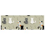 Cute Cat Seamless Pattern Banner and Sign 12  x 4 