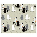 Cute Cat Seamless Pattern Premium Plush Fleece Blanket (Small)