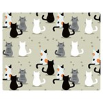 Cute Cat Seamless Pattern Premium Plush Fleece Blanket (Medium)
