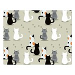 Cute Cat Seamless Pattern Premium Plush Fleece Blanket (Large)