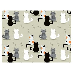 Cute Cat Seamless Pattern Two Sides Premium Plush Fleece Blanket (Extra Small) from ArtsNow.com 40 x30  Blanket Front
