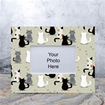 Cute Cat Seamless Pattern White Tabletop Photo Frame 4 x6 