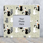 Cute Cat Seamless Pattern White Wall Photo Frame 5  x 7 