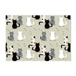 Cute Cat Seamless Pattern Crystal Sticker (A4)