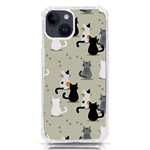 Cute Cat Seamless Pattern iPhone 14 TPU UV Print Case