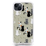 Cute Cat Seamless Pattern iPhone 14 Plus TPU UV Print Case