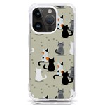 Cute Cat Seamless Pattern iPhone 14 Pro TPU UV Print Case