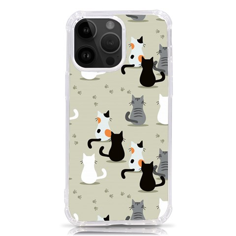 Cute Cat Seamless Pattern iPhone 14 Pro Max TPU UV Print Case from ArtsNow.com Front