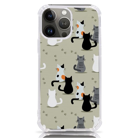 Cute Cat Seamless Pattern iPhone 13 Pro Max TPU UV Print Case from ArtsNow.com Front