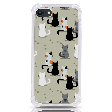 Cute Cat Seamless Pattern iPhone SE from ArtsNow.com Front