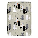Cute Cat Seamless Pattern Rectangular Glass Fridge Magnet (4 pack)