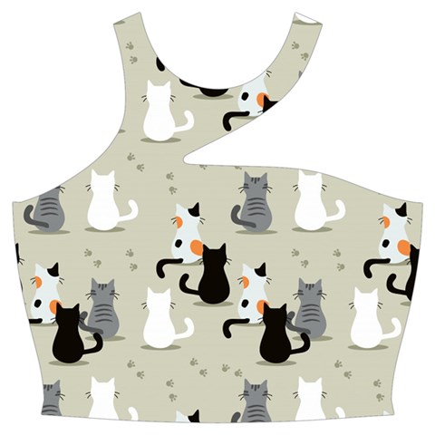 Cute Cat Seamless Pattern Cut Out Top from ArtsNow.com Front