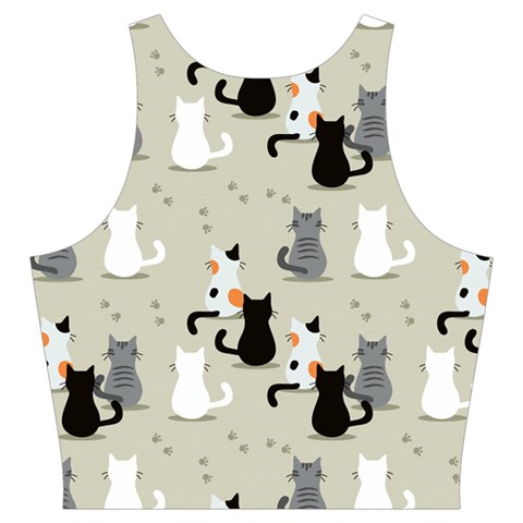 Cute Cat Seamless Pattern Cut Out Top from ArtsNow.com Back