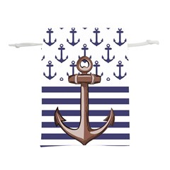 Anchor Background Design Lightweight Drawstring Pouch (L) from ArtsNow.com Front