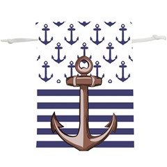 Anchor Background Design Lightweight Drawstring Pouch (XL) from ArtsNow.com Back