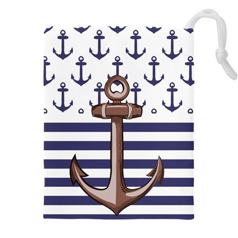 Anchor Background Design Drawstring Pouch (5XL) from ArtsNow.com Front