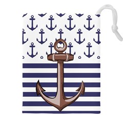 Anchor Background Design Drawstring Pouch (5XL) from ArtsNow.com Front