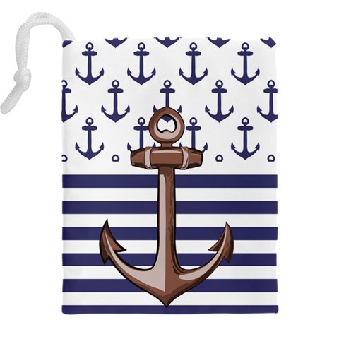 Anchor Background Design Drawstring Pouch (5XL) from ArtsNow.com Back