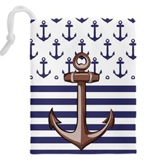 Anchor Background Design Drawstring Pouch (5XL) from ArtsNow.com Back