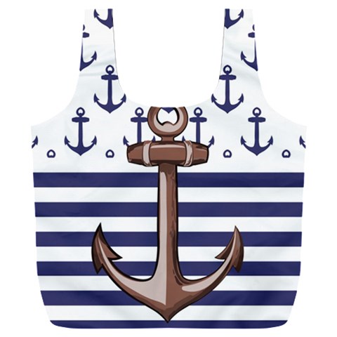 Anchor Background Design Full Print Recycle Bag (XXL) from ArtsNow.com Front