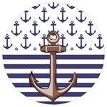 Anchor Background Design Round Trivet
