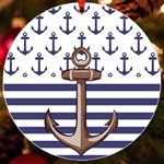 Anchor Background Design UV Print Acrylic Ornament Round