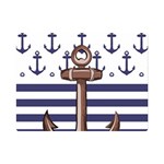Anchor Background Design Premium Plush Fleece Blanket (Mini)