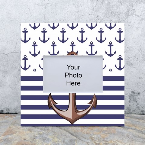 Anchor Background Design White Box Photo Frame 4  x 6  from ArtsNow.com Front