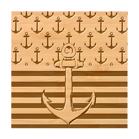 Anchor Background Design Bamboo Coaster Set from ArtsNow.com Coaster 3
