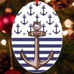 Anchor Background Design UV Print Acrylic Ornament Oval