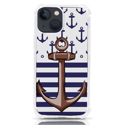 Anchor Background Design iPhone 13 mini TPU UV Print Case from ArtsNow.com Front
