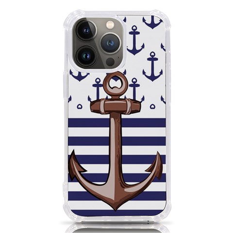 Anchor Background Design iPhone 13 Pro TPU UV Print Case from ArtsNow.com Front