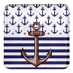 Anchor Background Design Square Glass Fridge Magnet (4 pack)