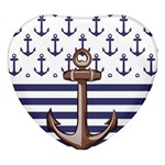 Anchor Background Design Heart Glass Fridge Magnet (4 pack)