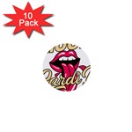 Music Hip Hop Text Black White 3d 1  Mini Buttons (10 pack) 