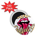 Music Hip Hop Text Black White 3d 1.75  Magnets (100 pack) 