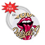 Music Hip Hop Text Black White 3d 2.25  Buttons (10 pack) 