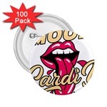 Music Hip Hop Text Black White 3d 2.25  Buttons (100 pack) 