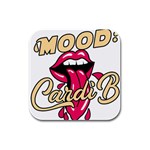 Music Hip Hop Text Black White 3d Rubber Square Coaster (4 pack)