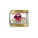 Music Hip Hop Text Black White 3d Gold Trim Italian Charm (9mm)