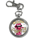 Music Hip Hop Text Black White 3d Key Chain Watches
